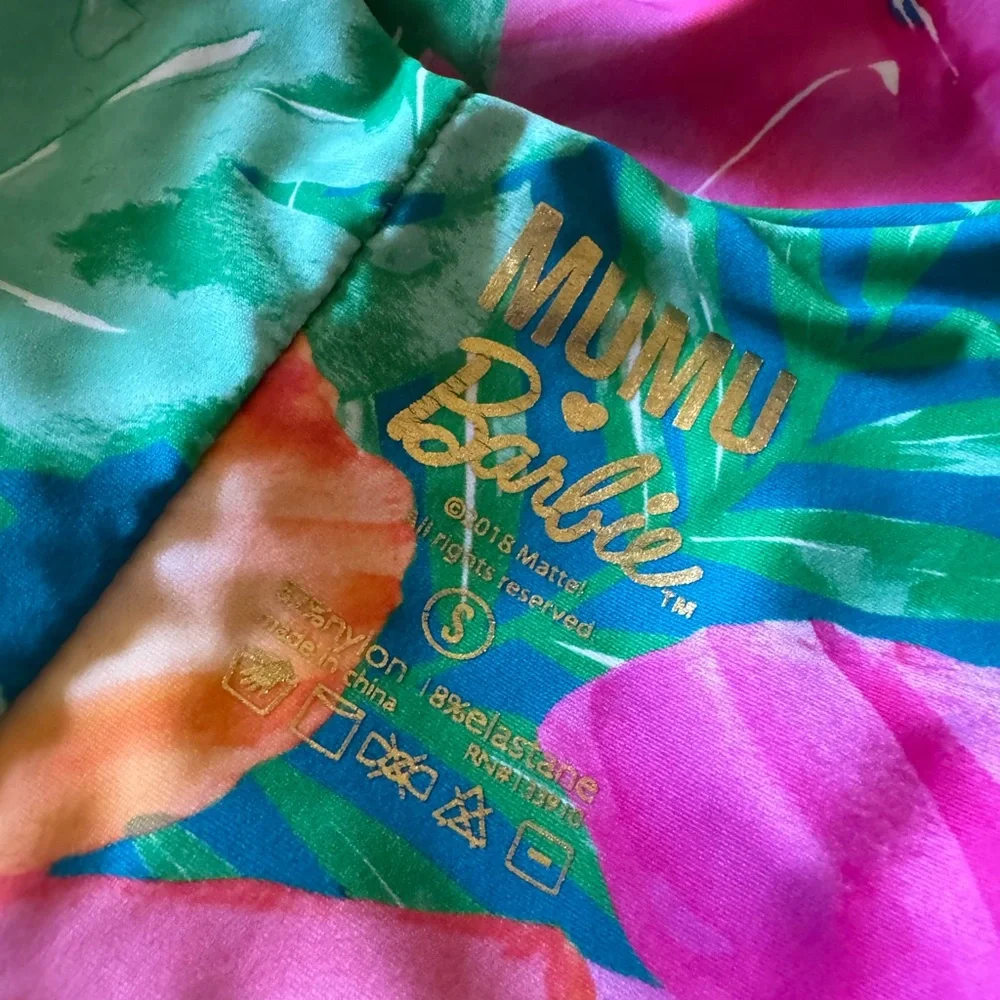 Show Me Your MuMu Tropical Floral One-Piece Swimsuit in Teal, Pink, Blue, Orange - Picture 6 of 9